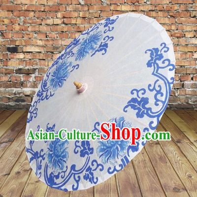 Asian China Dance Handmade Umbrella Stage Performance Props Umbrella Painting Peony Oil-paper Umbrellas