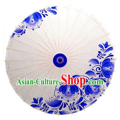 China Traditional Dance Handmade Umbrella Printing Flowers Oil-paper Umbrella Stage Performance Props Umbrellas