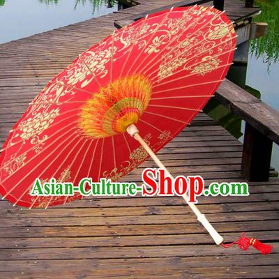 China Traditional Dance Handmade Umbrella Wedding Red Oil-paper Umbrella Stage Performance Props Umbrellas