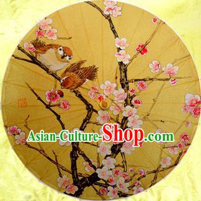 Handmade China Traditional Dance Painting Peach Blossom Umbrella Oil-paper Umbrella Stage Performance Props Umbrellas