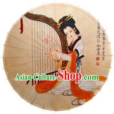 Handmade China Traditional Dance Ink Painting Luthier Umbrella Oil-paper Umbrella Stage Performance Props Umbrellas