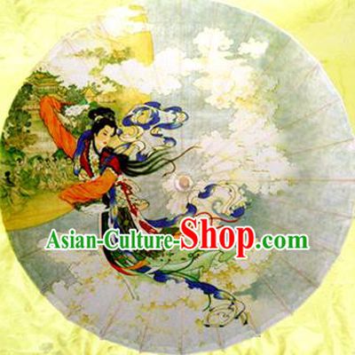 Handmade China Traditional Dance Umbrella Classical Printing Goddess Oil-paper Umbrella Stage Performance Props Umbrellas