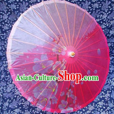 Handmade China Traditional Dance Umbrella Classical Printing Flowers Pink Oil-paper Umbrella Stage Performance Props Umbrellas