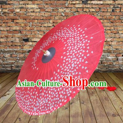 Handmade China Traditional Dance Umbrella Classical Printing Wedding Red Oil-paper Umbrella Stage Performance Props Umbrellas