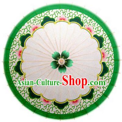 Handmade China Traditional Dance Wedding Umbrella Green Oil-paper Umbrella Stage Performance Props Umbrellas