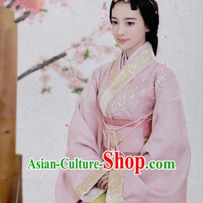 Traditional Chinese Ancient Han Dynasty Royal Princess Embroidered Hanfu Clothing for Women