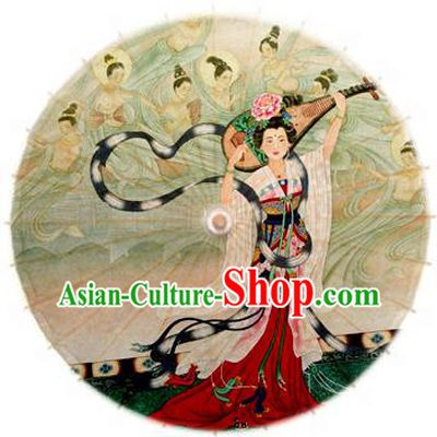 Handmade China Traditional Folk Dance Umbrella Printing Fairy Oil-paper Umbrella Stage Performance Props Umbrellas