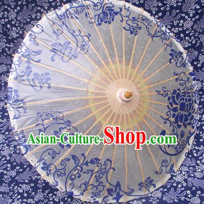 Handmade China Traditional Folk Dance Umbrella Printing Lotus Oil-paper Umbrella Stage Performance Props Umbrellas