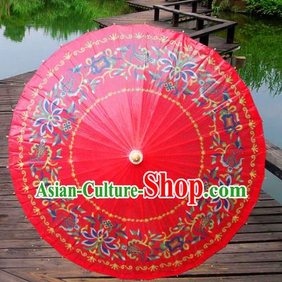 China Traditional Folk Dance Paper Umbrella Hand Painting Red Oil-paper Umbrella Stage Performance Props Umbrellas