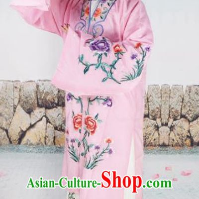 Chinese Beijing Opera Actress Princess Embroidered Pink Costume, China Peking Opera Diva Embroidery Clothing