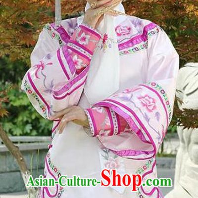 Traditional Chinese Ancient Qing Dynasty Princess Manchu Palace Lady Embroidered Costume for Women