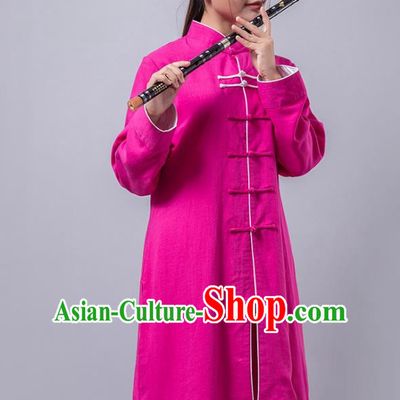 Top Grade Chinese Kung Fu Rosy Costume China Martial Arts Training Uniform Tai Ji Wushu Clothing for Women