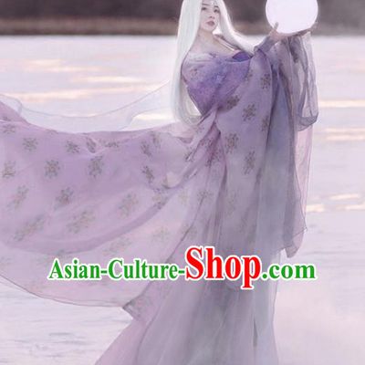 Asian Chinese Ancient Dragon Fairy Costume Traditional Palace Lady Clothing and Headpiece Complete Set