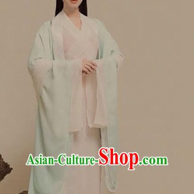 Asian Chinese Ancient Fairy Costume Traditional Han Dynasty Palace Princess Clothing and Headpiece Complete Set