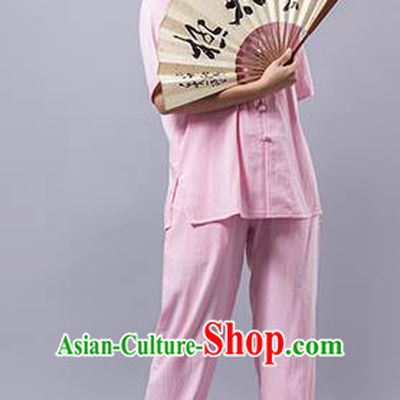 Top Grade Chinese Kung Fu Costume Martial Arts Pink Uniform, China Tai Ji Wushu Clothing for Women