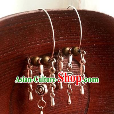 Traditional Handmade Chinese Ancient Princess Accessories Tassel Earrings for Women