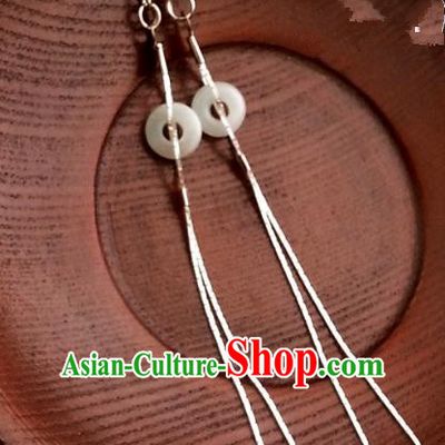 Traditional Handmade Chinese Ancient Princess Accessories Classical Long Tassel Earrings for Women
