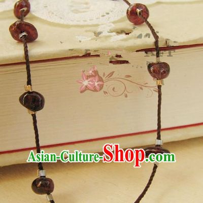 Traditional Handmade Chinese Ancient Classical Accessories Garnet Necklace for Women