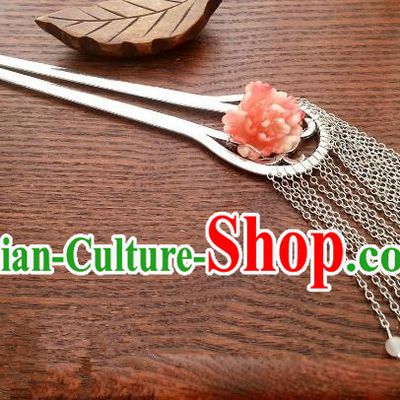 Traditional Handmade Chinese Ancient Classical Hair Accessories Hairpins Tassel Step Shake for Women