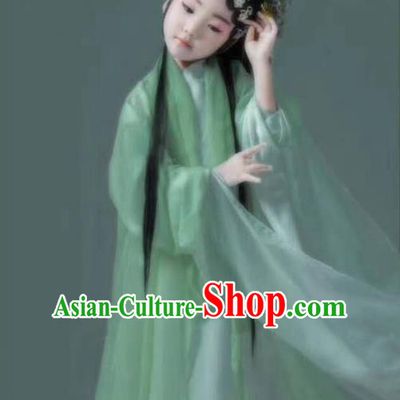 Asian Chinese Ancient Beijing Opera Princess Costume and Handmade Headpiece Complete Set for Kids