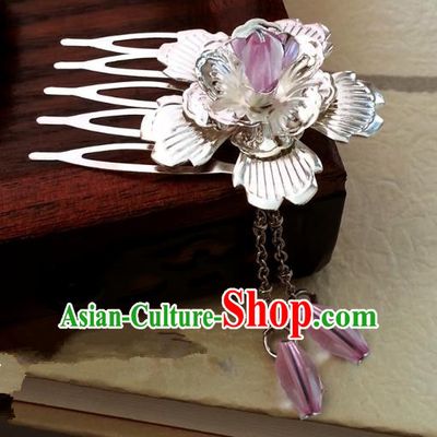 Traditional Handmade Chinese Ancient Classical Hair Accessories Pink Tassel Hairpins Headwear for Women