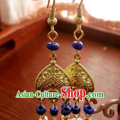 Traditional Chinese Handmade Eardrop Ancient Palace Queen Hanfu Classical Earrings for Women