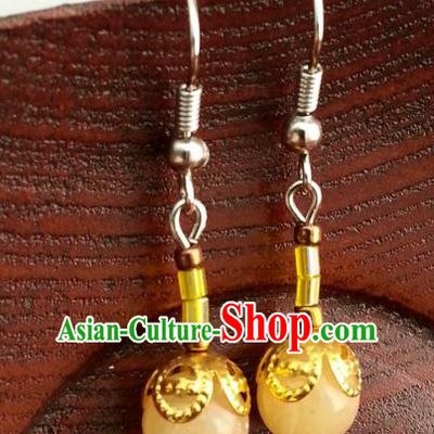 Traditional Chinese Handmade Classical Hanfu Eardrop Ancient Palace Queen Earrings for Women
