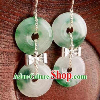 Traditional Chinese Handmade Classical Hanfu Peace Buckle Eardrop Ancient Palace Queen Earrings for Women
