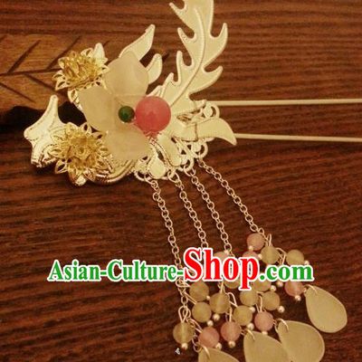 Handmade Traditional Chinese Classical Phoenix Hair Accessories Ancient Hanfu Tassel Hairpins Hair Fascinators for Women