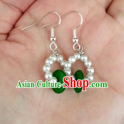 Asian Chinese Traditional Handmade Jewelry Accessories Princess Beads Eardrop Hanfu Classical Earrings for Women