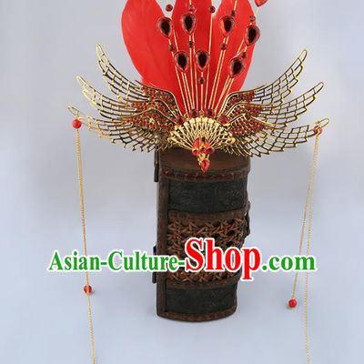 Asian Chinese Handmade Palace Lady Classical Hair Accessories Phoenix Coronet Tassel Hairpins for Women