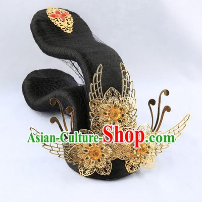 Asian Chinese Handmade Palace Lady Classical Hair Accessories Wig and Phoenix Coronet Tassel Hairpins for Women