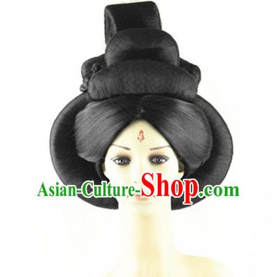 Asian Chinese Handmade Palace Lady Classical Hair Accessories Wig Sheath Chignon for Women