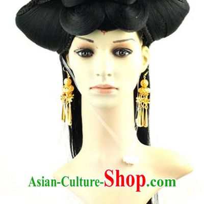 Asian Chinese Handmade Classical Hair Accessories Palace Lady Fairy Wig Sheath for Women
