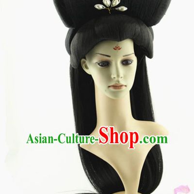 Asian Chinese Handmade Classical Hair Accessories Palace Lady Fairy Wig Sheath and Hairpins for Women