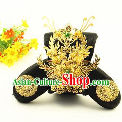 Asian Chinese Handmade Classical Hair Accessories Princess Wig Sheath and Hairpins Phoenix Coronet for Women