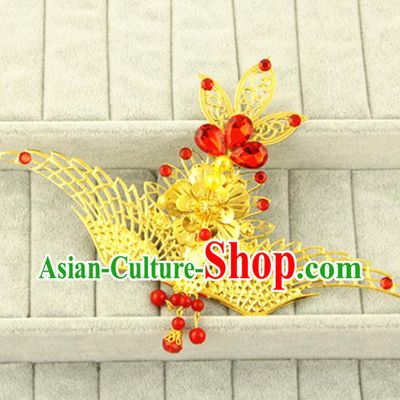 Asian Chinese Handmade Classical Hair Accessories Princess Hairpins Phoenix Coronet for Women