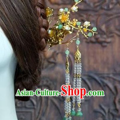 Chinese Handmade Classical Hairpins Hair Accessories Ancient Tassel Step Shake for Women