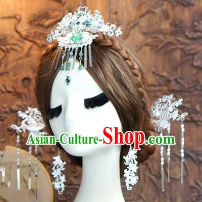 Chinese Handmade Classical Hair Accessories Ancient Palace Lady Step Shake Hairpins Complete Set for Women