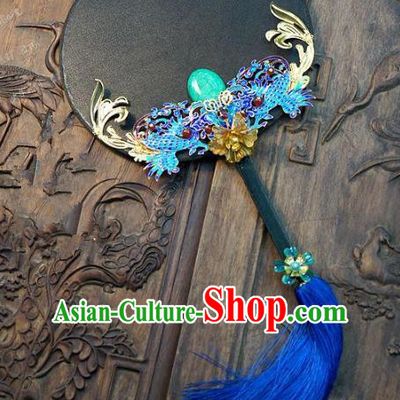 Chinese Handmade Classical Stage Performance Fans Ancient Palace Lady Round Fans for Women