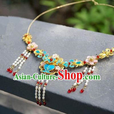 Asian Chinese Traditional Handmade Jewelry Accessories Bride Necklet Hanfu Necklace for Women