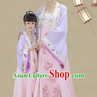 Traditional Chinese Tang Dynasty Mother-daughter Costume, China Ancient Imperial Princess Embroidered Dress for Women