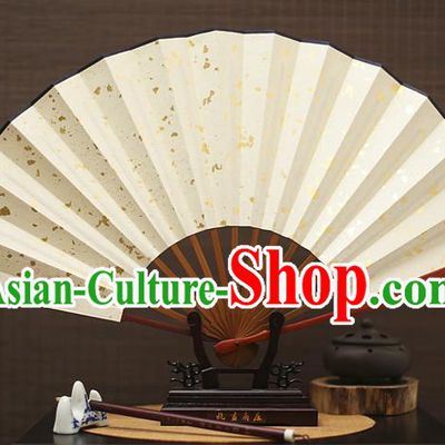 Traditional Chinese Crafts White Folding Fan, China Xuan Paper Fans for Men