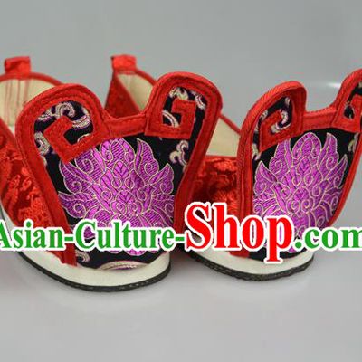 Asian Chinese Wedding Shoes Embroidered Shoes, Traditional China Princess Shoes Bride Hanfu Shoes