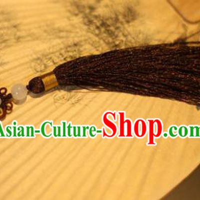 Traditional Chinese Crafts Folding Fan Pendant Coffee Tassel Fan Accessories for Women
