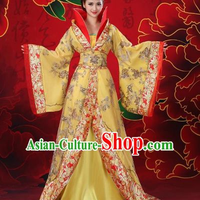Traditional Chinese Tang Dynasty Imperial Concubine Costume, China Ancient Palace Lady Hanfu Trailing Embroidered Clothing for Women