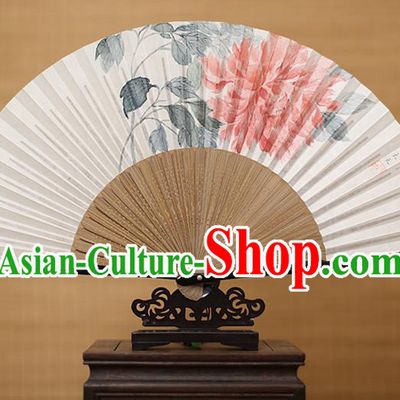Traditional Chinese Crafts Classical Paper Folding Fan, China Handmade Painting Peony Flower Fans for Women