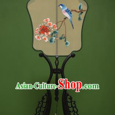 Traditional Chinese Crafts Suzhou Embroidery Butterfly Birds Palace Fan, China Princess Embroidered Silk Fans for Women