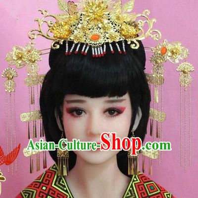 Chinese Ancient Hair Jewelry Accessories Xiuhe Suit Phoenix Coronet, China Empress Hairpins Headwear for Women