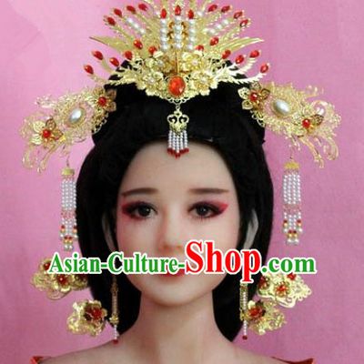Chinese Ancient Hair Jewelry Accessories Xiuhe Suit Tassel Phoenix Coronet, China Empress Hairpins Headwear for Women